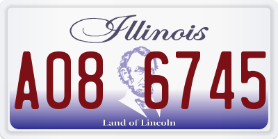 IL license plate A086745