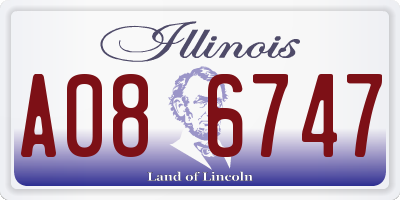 IL license plate A086747