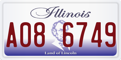 IL license plate A086749