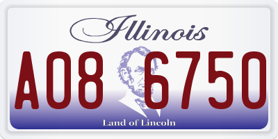 IL license plate A086750