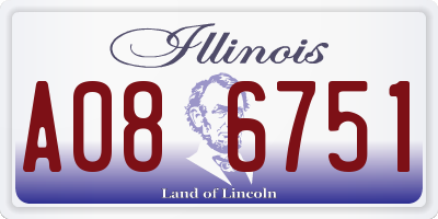 IL license plate A086751