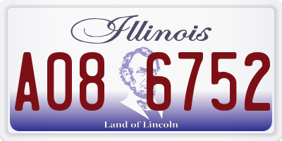 IL license plate A086752