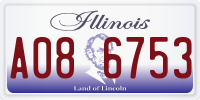 IL license plate A086753