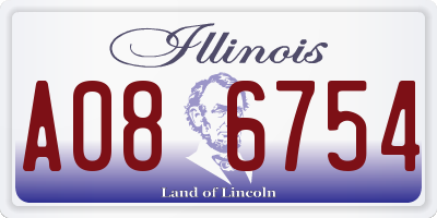 IL license plate A086754