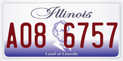 IL license plate A086757