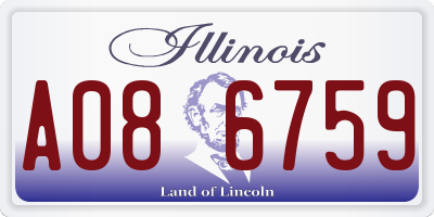 IL license plate A086759