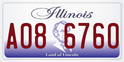 IL license plate A086760