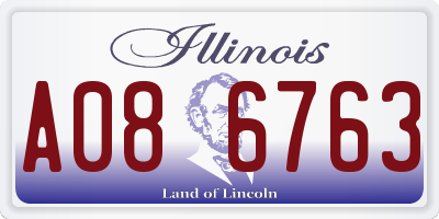 IL license plate A086763