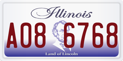 IL license plate A086768