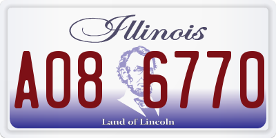 IL license plate A086770