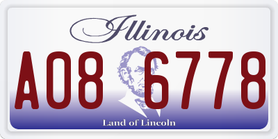 IL license plate A086778