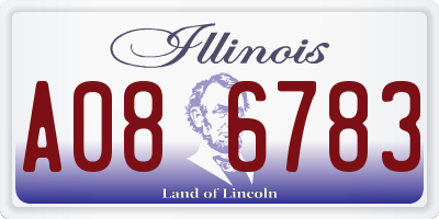 IL license plate A086783