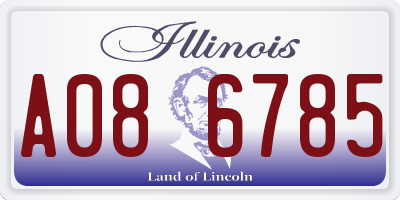 IL license plate A086785