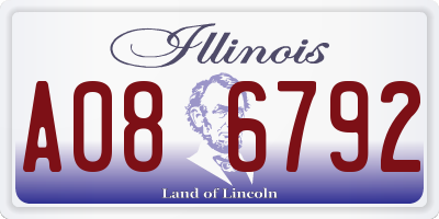 IL license plate A086792