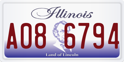 IL license plate A086794