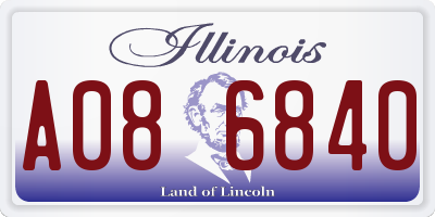 IL license plate A086840