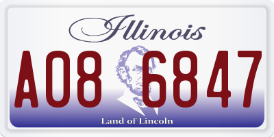 IL license plate A086847