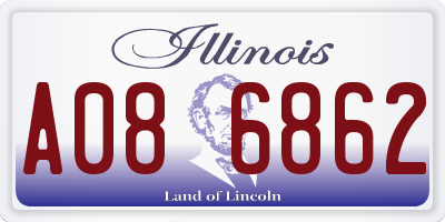 IL license plate A086862