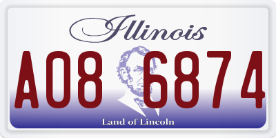 IL license plate A086874