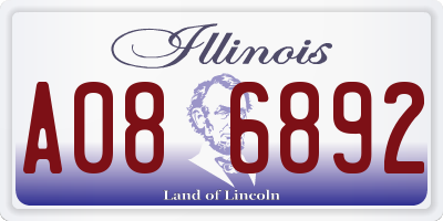 IL license plate A086892