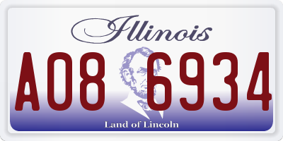IL license plate A086934