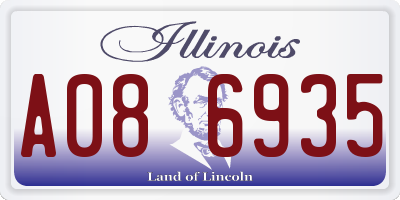 IL license plate A086935