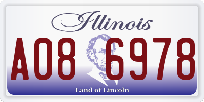 IL license plate A086978