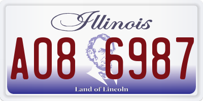 IL license plate A086987