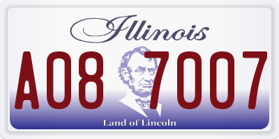 IL license plate A087007