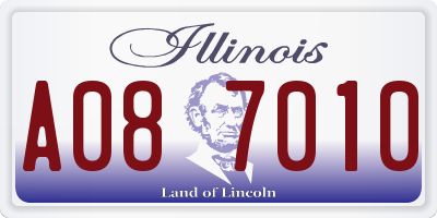 IL license plate A087010