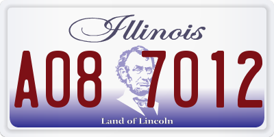 IL license plate A087012