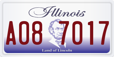IL license plate A087017
