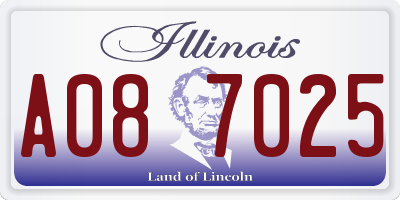 IL license plate A087025