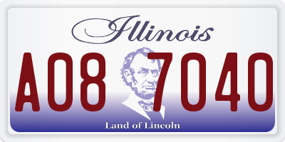 IL license plate A087040