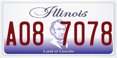 IL license plate A087078
