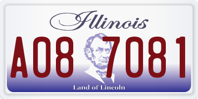 IL license plate A087081