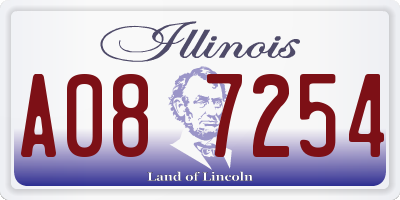 IL license plate A087254