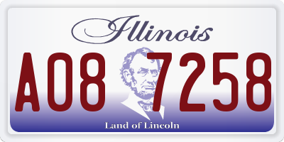 IL license plate A087258