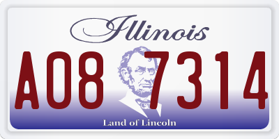 IL license plate A087314