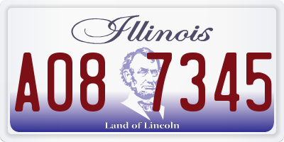 IL license plate A087345