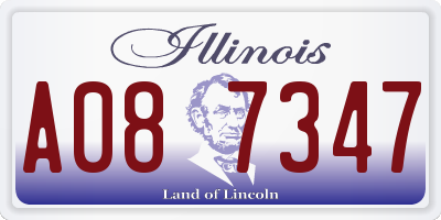 IL license plate A087347