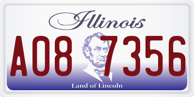 IL license plate A087356
