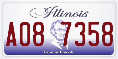 IL license plate A087358