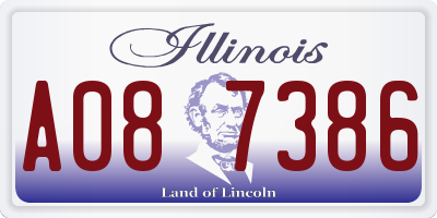 IL license plate A087386