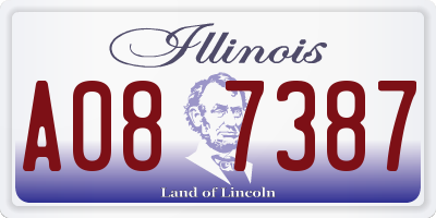 IL license plate A087387