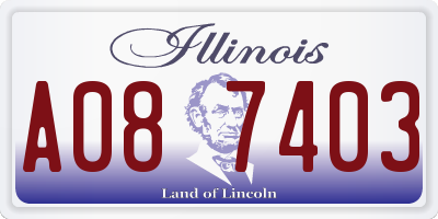 IL license plate A087403