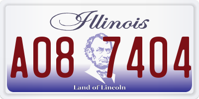 IL license plate A087404