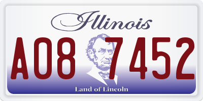 IL license plate A087452