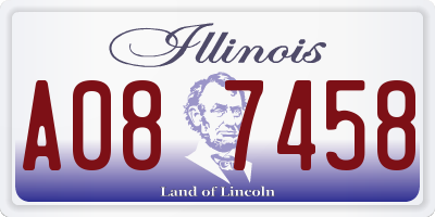 IL license plate A087458