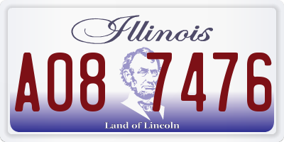 IL license plate A087476